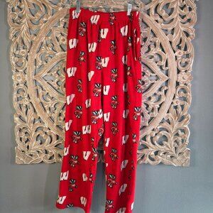 WI Wisconsin Badgers Red Fleece Pajama Pants Size Large